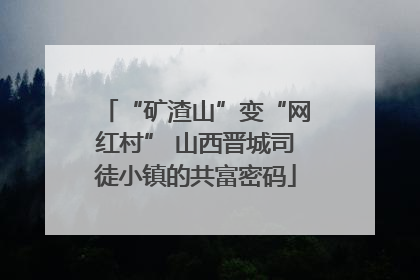 “矿渣山”变“网红村” 山西晋城司徒小镇的共富密码