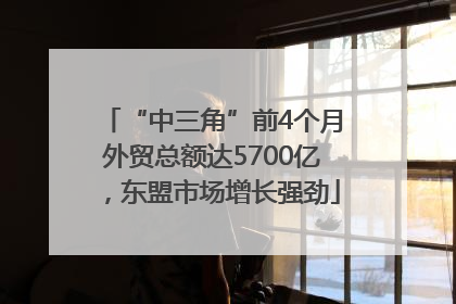 “中三角”前4个月外贸总额达5700亿，东盟市场增长强劲