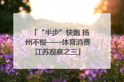 “半步”快跑 扬州不慢——体育消费江苏观察之三