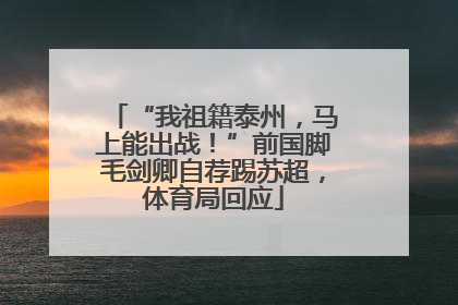 “我祖籍泰州，马上能出战！”前国脚毛剑卿自荐踢苏超，体育局回应