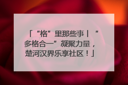 “格”里那些事丨“多格合一”凝聚力量，楚河汉界乐享社区！