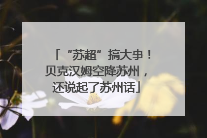 “苏超”搞大事！贝克汉姆空降苏州，还说起了苏州话