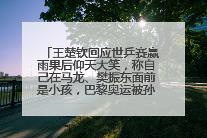王楚钦回应世乒赛赢雨果后仰天大笑，称自己在马龙、樊振东面前是小孩，巴黎奥运被孙颖莎带着打