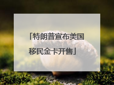特朗普宣布美国移民金卡开售