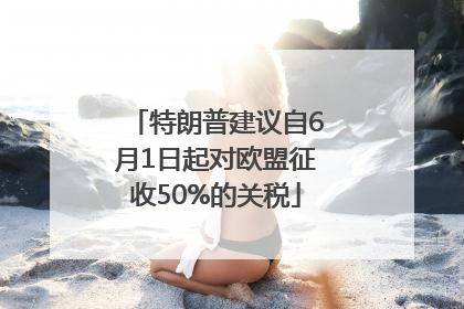 特朗普建议自6月1日起对欧盟征收50%的关税