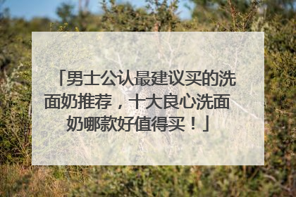 男士公认最建议买的洗面奶推荐，十大良心洗面奶哪款好值得买！