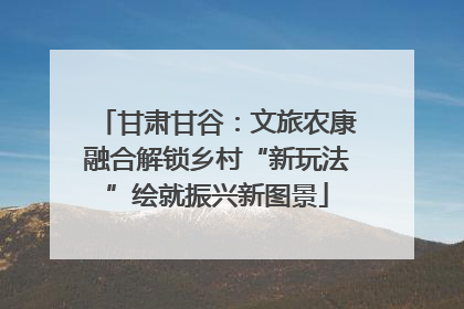 甘肃甘谷：文旅农康融合解锁乡村“新玩法”绘就振兴新图景