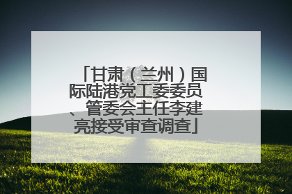 甘肃（兰州）国际陆港党工委委员、管委会主任李建亮接受审查调查