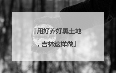 用好养好黑土地，吉林这样做