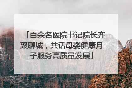 百余名医院书记院长齐聚聊城，共话母婴健康月子服务高质量发展