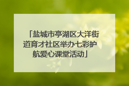 盐城市亭湖区大洋街道育才社区举办七彩护航爱心课堂活动