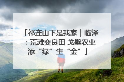 祁连山下是我家｜临泽：荒滩变良田 戈壁农业添“绿”生“金”