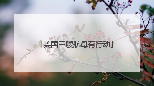 美国三艘航母有行动