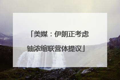 美媒：伊朗正考虑铀浓缩联营体提议