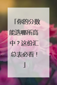 你的分数能选哪所高中？这份汇总表必看！