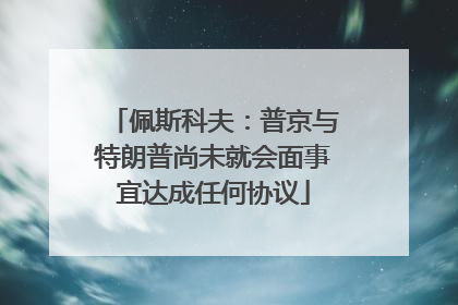 佩斯科夫：普京与特朗普尚未就会面事宜达成任何协议