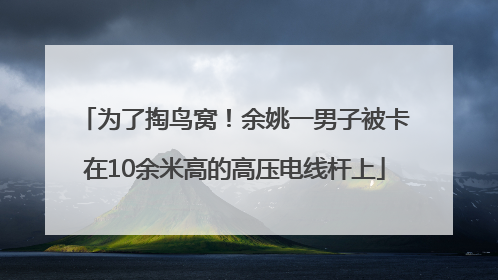 为了掏鸟窝！余姚一男子被卡在10余米高的高压电线杆上