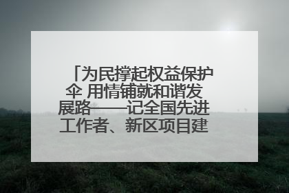为民撑起权益保护伞 用情铺就和谐发展路——记全国先进工作者、新区项目建设中心干部卢小勇