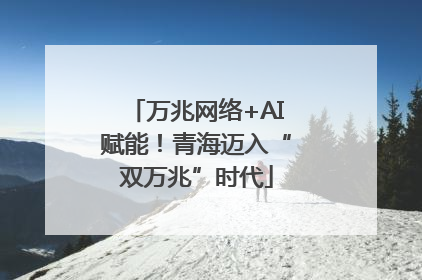 万兆网络+AI赋能！青海迈入“双万兆”时代