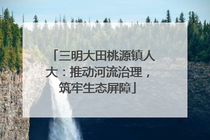 三明大田桃源镇人大：推动河流治理，筑牢生态屏障