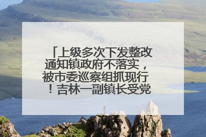 上级多次下发整改通知镇政府不落实，被市委巡察组抓现行！吉林一副镇长受党内警告处分