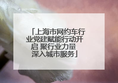 上海市网约车行业党建赋能行动开启 聚行业力量 深入城市服务