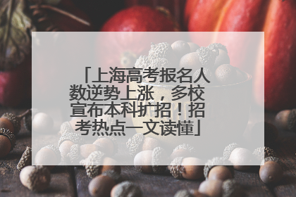 上海高考报名人数逆势上涨，多校宣布本科扩招！招考热点一文读懂