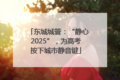 东城城管：“静心2025”，为高考按下城市静音键