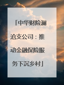 中华财险澜沧支公司：推动金融保险服务下沉乡村