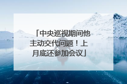 中央巡视期间他主动交代问题！上月底还参加会议