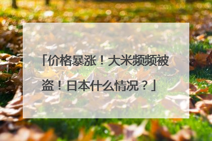 价格暴涨！大米频频被盗！日本什么情况？