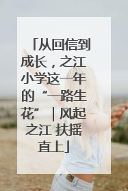 从回信到成长，之江小学这一年的“一路生花”｜风起之江 扶摇直上