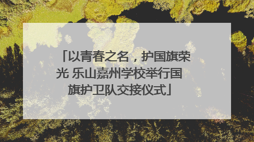 以青春之名，护国旗荣光 乐山嘉州学校举行国旗护卫队交接仪式