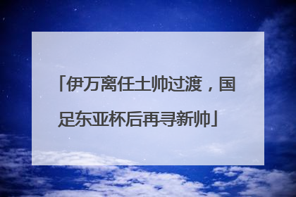 伊万离任土帅过渡，国足东亚杯后再寻新帅