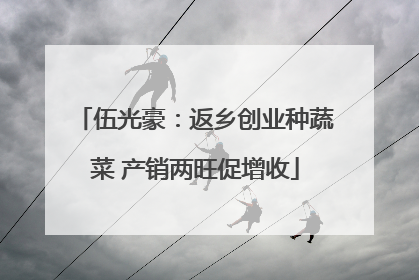 伍光豪：返乡创业种蔬菜 产销两旺促增收