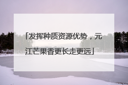 发挥种质资源优势，元江芒果香更长走更远