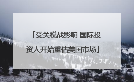 受关税战影响 国际投资人开始重估美国市场