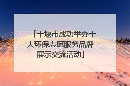 十堰市成功举办十大环保志愿服务品牌展示交流活动
