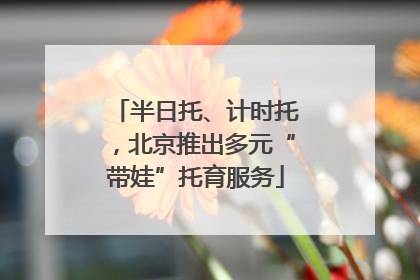 半日托、计时托，北京推出多元“带娃”托育服务