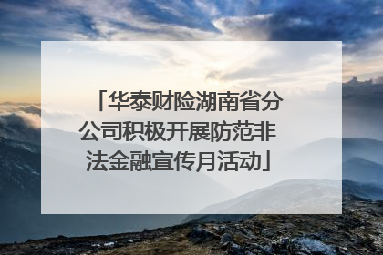 华泰财险湖南省分公司积极开展防范非法金融宣传月活动