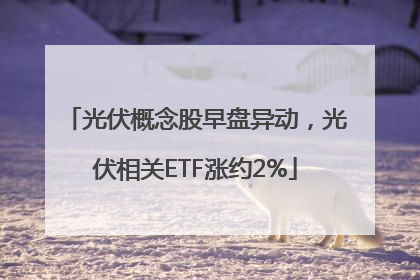 光伏概念股早盘异动，光伏相关ETF涨约2%