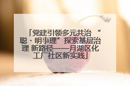 党建引领多元共治 “聪・明事理”探索基层治理 新路径——月湖区化工厂社区新实践