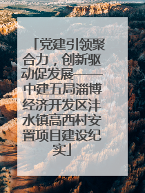 党建引领聚合力，创新驱动促发展——中建五局淄博经济开发区沣水镇高西村安置项目建设纪实