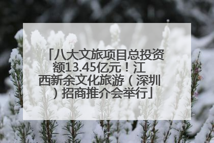 八大文旅项目总投资额13.45亿元！江西新余文化旅游（深圳）招商推介会举行