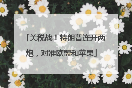 关税战！特朗普连开两炮，对准欧盟和苹果