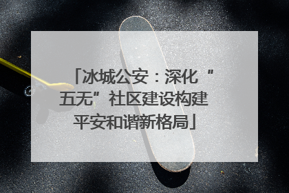 冰城公安：深化“五无”社区建设构建平安和谐新格局