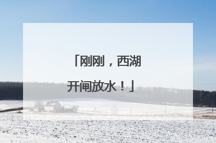 刚刚，西湖开闸放水！