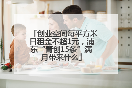 创业空间每平方米日租金不超1元，浦东“青创15条”满月带来什么