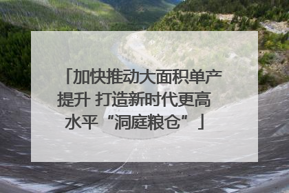 加快推动大面积单产提升 打造新时代更高水平“洞庭粮仓”