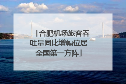 合肥机场旅客吞吐量同比增幅位居全国第一方阵